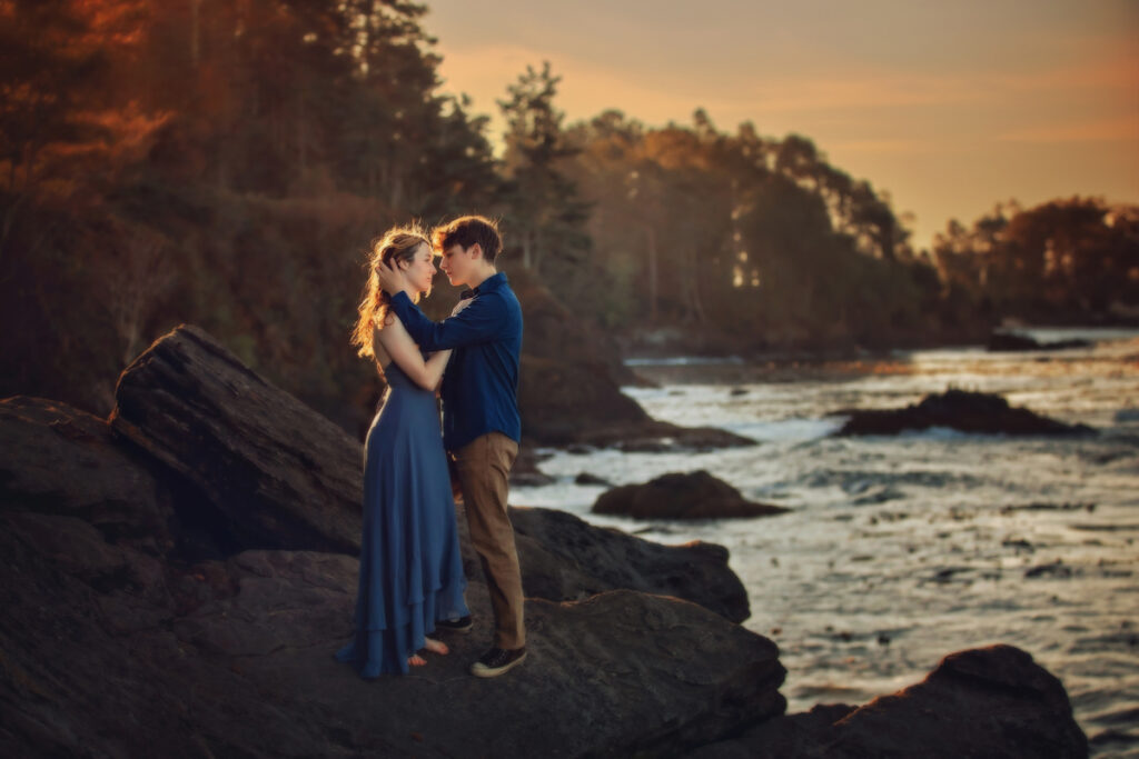 romantic couple portraiture in Port Angeles Washington